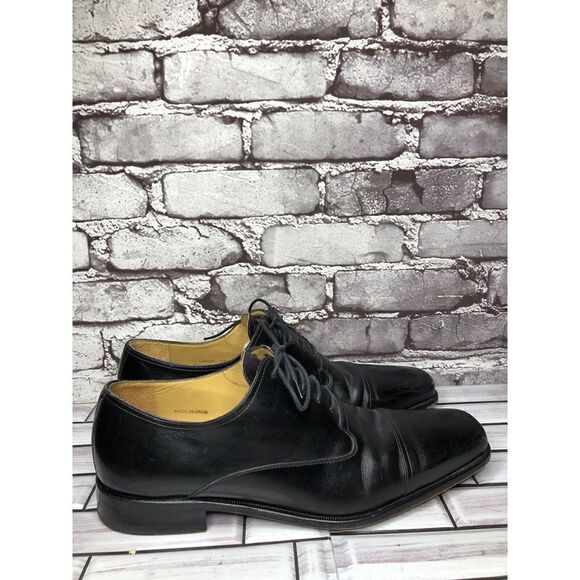 Mezlan Lancer Black Leather Square Cap Toe Lace Oxfords Shoes Men sz 10M US/43EU main image 4